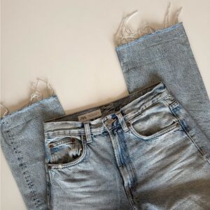 Zara Basic Tailored Straight Leg Dress Pants Denim size 4